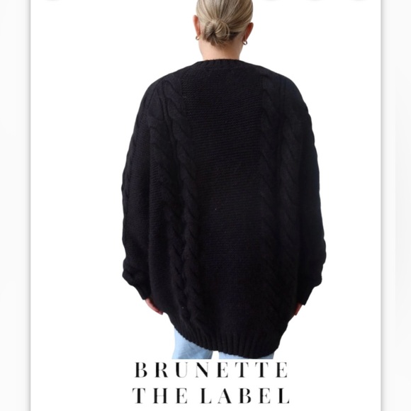 NWT 3XL/4XL BRUNETTE THE LABEL Big Sister Adele Cableknit Sweater Dress, Black - Picture 4 of 16